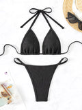TIE-UP HALTER TWO PIECE BIKINI