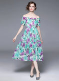 ANTERN SLEEVE BUBBLE SLEEVE FLORAL DRESS