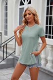 SOLID COLOR ROUND NECK SHORT SLEEVE T-SHIRT