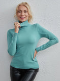 CLASSY FASHION SOLID COLOR SLIM TOP SWEATER