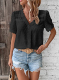 2023V-NECK SOLID COLOR BLOUSE SHIRTS