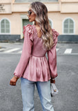 LONG-SLEEVED SOLID COLOR SHIRT BLOUSE