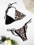 LEOPARD PRINT SEXY HALTER BIKINI