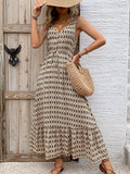 DIAMOND PRINTED SLEEVELESS DRESS
