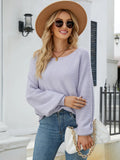 CLASSY LONG SLEEVE ROUND NECK KNITTED LOOSE SWEATER