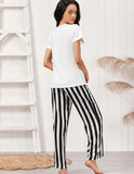 FASHION SHORT-SLEEVED PANTS PAJAMAS HOME CLOTHES SUIT