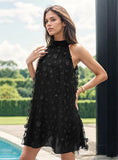 LOOSE FLOWER HALTER DRESS