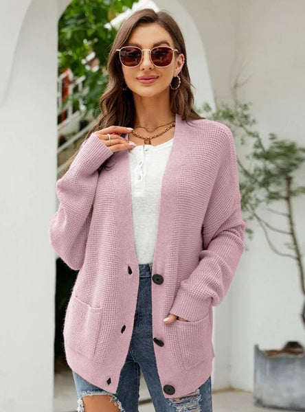 FASHION LOOSE V-NECK SWEATER CARDIGAN COAT
