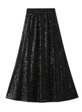 High Waist Sequins Mid-length Hip Skirt