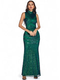 SEXY RETRO GREEN SEQUINED DRESS