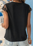 WOMEN LACE STITCHING T-SHIRT