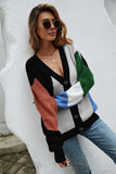 Spliced Knit Sweater Coat