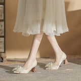 POINTED PLATFORM BOW HEELS SHOES
