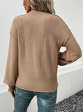 FASHION LONG SLEEVE SOLID COLOR AUTUMN SWEATER