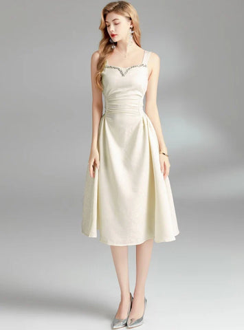 WOMEN SLEEVELESS STRAPS SLIM DRESS