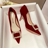 RED HIGH HEELS WEDDING SHOES