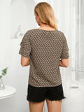 ROUND NECK SHORT SLEEVE SMALL FLORAL SHIRT