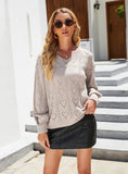 STYLISH V-NECK PULLOVER LOVE KNITTED SWEATER