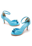 7 CM ROUND TOE HIGH HEELS SANDALS