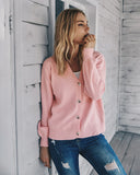 CLASSY LONG SLEEVE V-NECK KNITTED CARDIGAN SWEATER