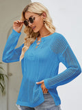 CASUAL HOLLOW LOOSE ROUND NECK SPLIT SWEATER