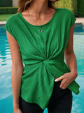 TWISTED SOLID COLOR GREEN SHIRT