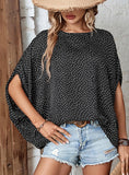 POLKA DOT SHIRT IRREGULAR BAT SLEEVE SHIRT