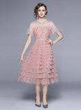 RETRO LACE GAUZE CAKE DRESS