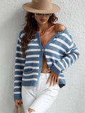 CLASSY SINGLE BREASTED STRIPED CARDIGAN SWEATER