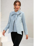 BOW SHORT LONG SLEEVE DENIM JACKET