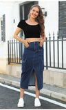 Pocket High Waist Slim Split Skirt