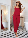 FASHION SUMMER SUSPENDERS HOME PAJAMAS SUIT