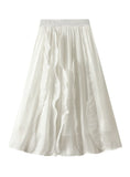 HIGH WAIST AND SLIM IRREGULAR RUFFLED SKIRT
