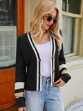 STYLISH V-NECK LOOSE KNIT SWEATER COAT