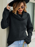 FASHION LOOSE SOLID COLOR LAPEL PULLOVER SWEATER