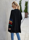 Spliced Loose Sweater Coat
