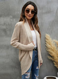FASHION LONG LARGE LAPELS SWEATER COAT
