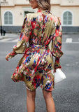 WOMEN PRINTED LONG-SLEEVED DRESS