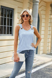 SOLID COLOR SLEEVELESS VEST METAL RING TOP