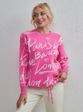 STYLISH FASHION LETTER KNITTED SWEATER