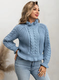 FASHION TWISTED TURTLENECK LOOSE THICK SWEATER