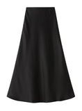 SATIN FISHTAIL HIGH WAIST SKIRT