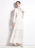 HOLIDAYS LONG SLEEVE LONG DRESS