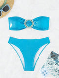 SEXY TUBE TOP SOLID COLOR BIKINI