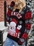 STYLISH CHRISTMAS EMBROIDERY ROUND NECK SWEATER
