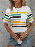 COLORED STRIPED SHORT-SLEEVED T-SHIRT
