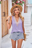 SOLID COLOR LOOSE V-NECK LACE T-SHIRT