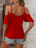 SEXY SUSPENDER LOOSE SHORT-SLEEVED T-SHIRT