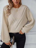 Casual Round Neck Long Sleeve Sweater
