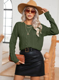 GLAMOROUS RETRO TWIST LONG SLEEVE KNIT PULLOVER SWEATER
